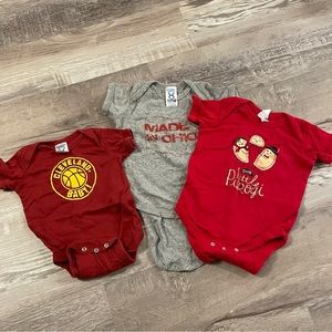 Cleveland Ohio 12 Month Onesies Bundle - 3 items
